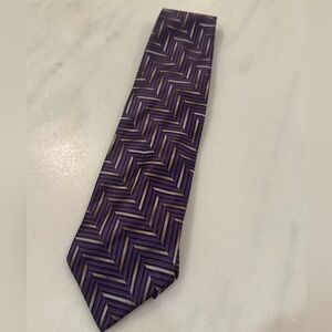 Valentino Purple and Gold Chevron Tie